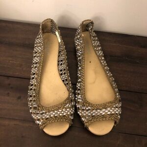 Old navy silver and gold flats